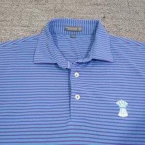 Peter Millar PoloSummer Comfort Shirt Mens Large Blue Maroon Striped